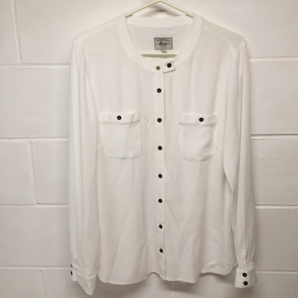 G.H.Bass & Co rayon long sleeve women’s large top